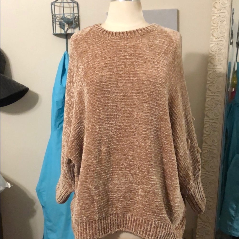 Brown/champagne polyester sweater